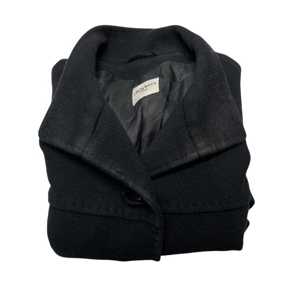 Cinzia Rocca Coat Women 10 Icons Black Wool Alpaca Jacket Classic Capsule Office - Picture 12 of 12